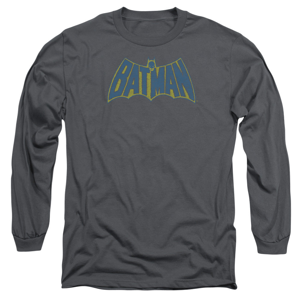 Batman Comics Sketch Logo Men's 18/1 Cotton Long-Sleeve T-Shirt