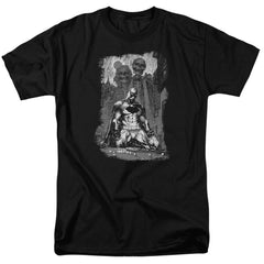 Batman Comics Sketchy Shadows Men's 18/1 Cotton Short-Sleeve T-Shirt