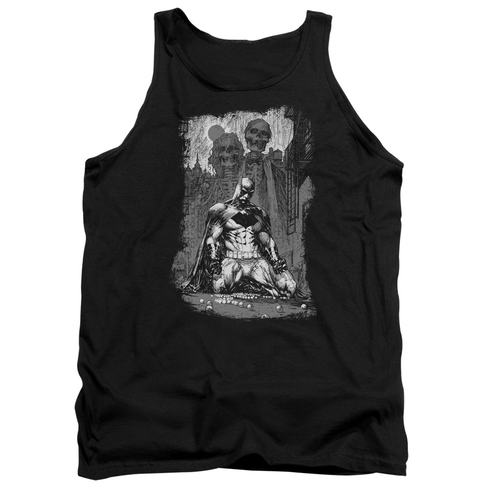 Batman Comics Sketchy Shadows Men's 18/1 Cotton Tank Top