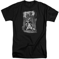 Batman Comics Sketchy Shadows Men's 18/1 Tall Cotton Short-Sleeve T-Shirt