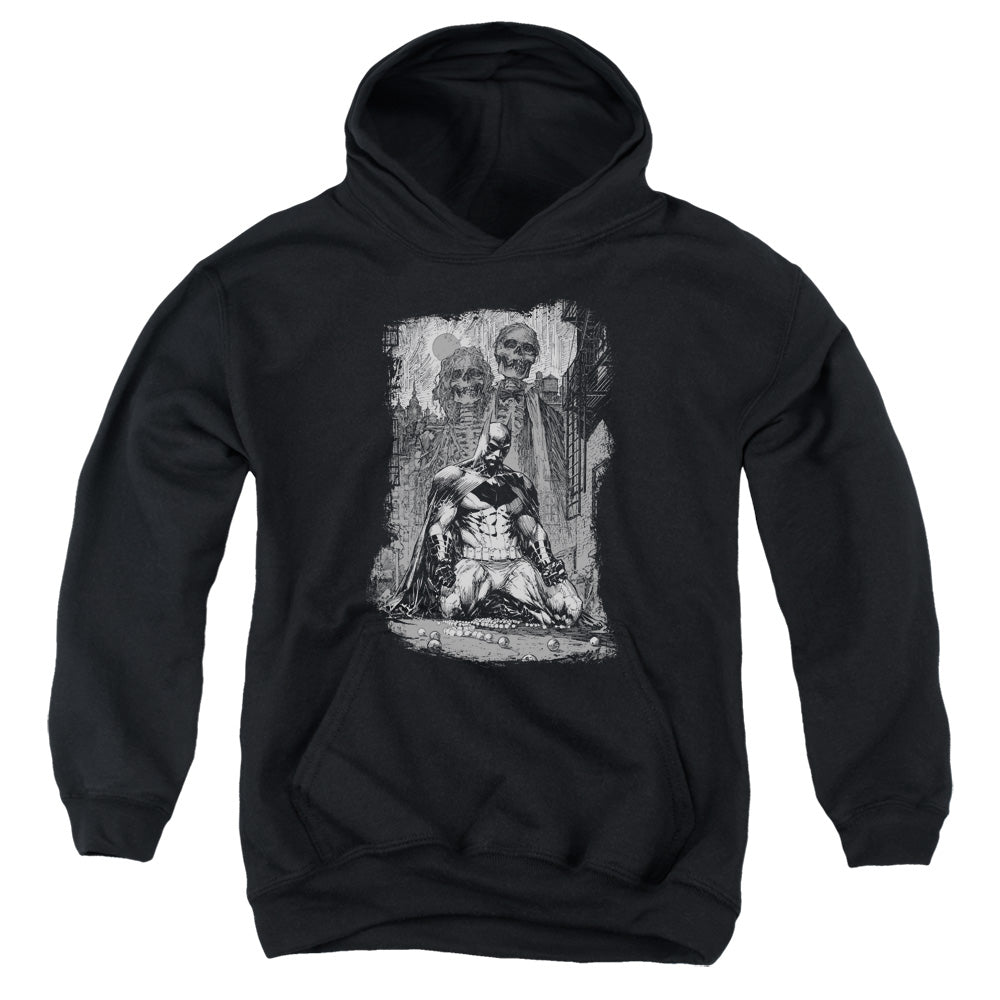 Batman Comics Sketchy Shadows Youth Cotton Poly Pull-Over Hoodie
