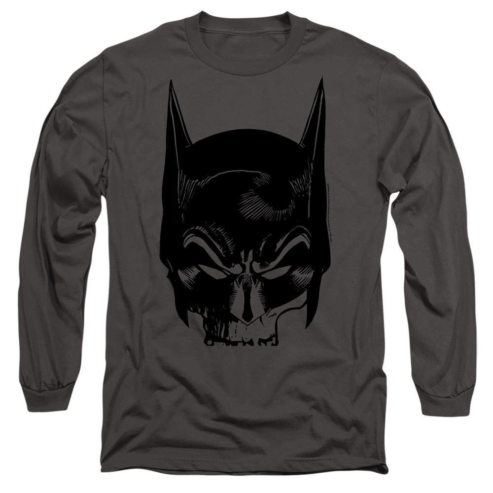 Batman Comics Skull On Gray Men's 18/1 Cotton Long-Sleeve T-Shirt