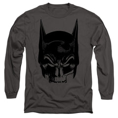 Batman Comics Skull On Gray Men's 18/1 Cotton Long-Sleeve T-Shirt