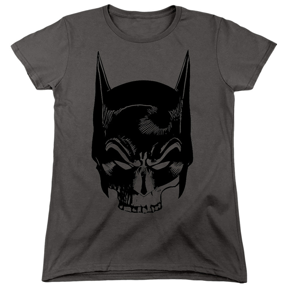Batman Comics Skull On Gray Women's 18/1 Cotton Short-Sleeve T-Shirt