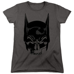 Batman Comics Skull On Gray Women's 18/1 Cotton Short-Sleeve T-Shirt