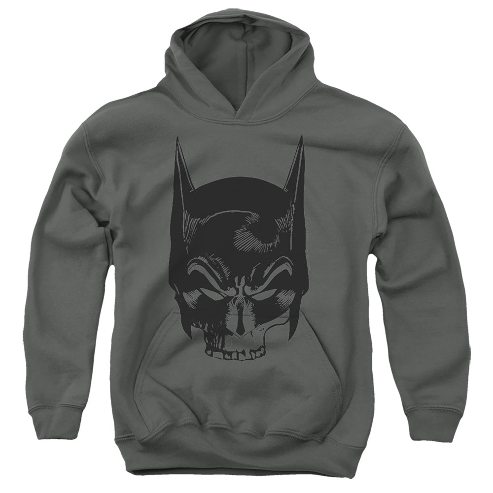 Batman Comics Skull On Gray Youth Cotton Poly Pull-Over Hoodie