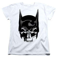Batman Comics Skull On White Women's 18/1 Cotton Short-Sleeve T-Shirt
