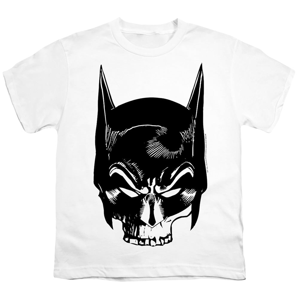Batman Comics Skull On White Youth 18/1 100% Cotton Short-Sleeve T-Shirt