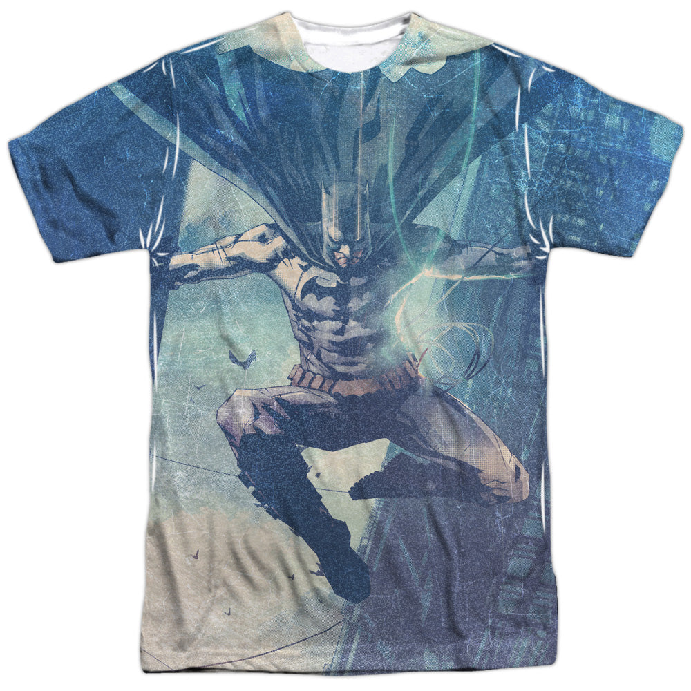 Batman Comics Skyscrapers Men's Regular Fit Polyester Short-Sleeve T-Shirt