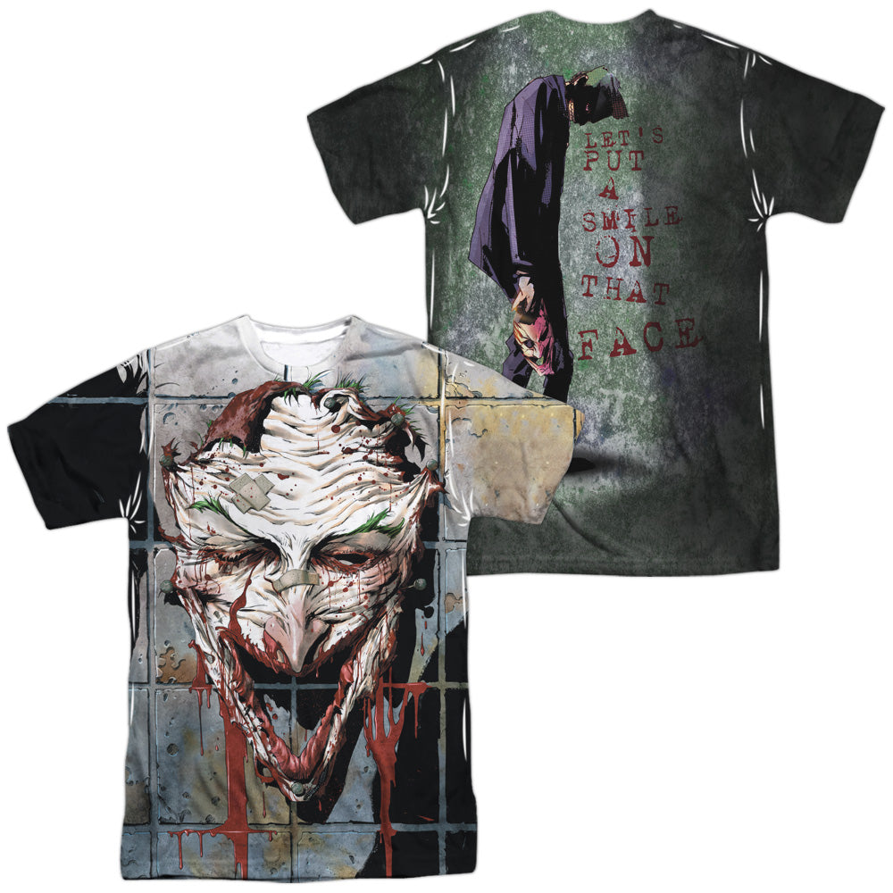 Batman Comics Smile (Front/Back Print) Men's Regular Fit Polyester Short-Sleeve T-Shirt