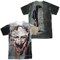 Batman Comics Smile (Front/Back Print) Men's Regular Fit Polyester Short-Sleeve T-Shirt