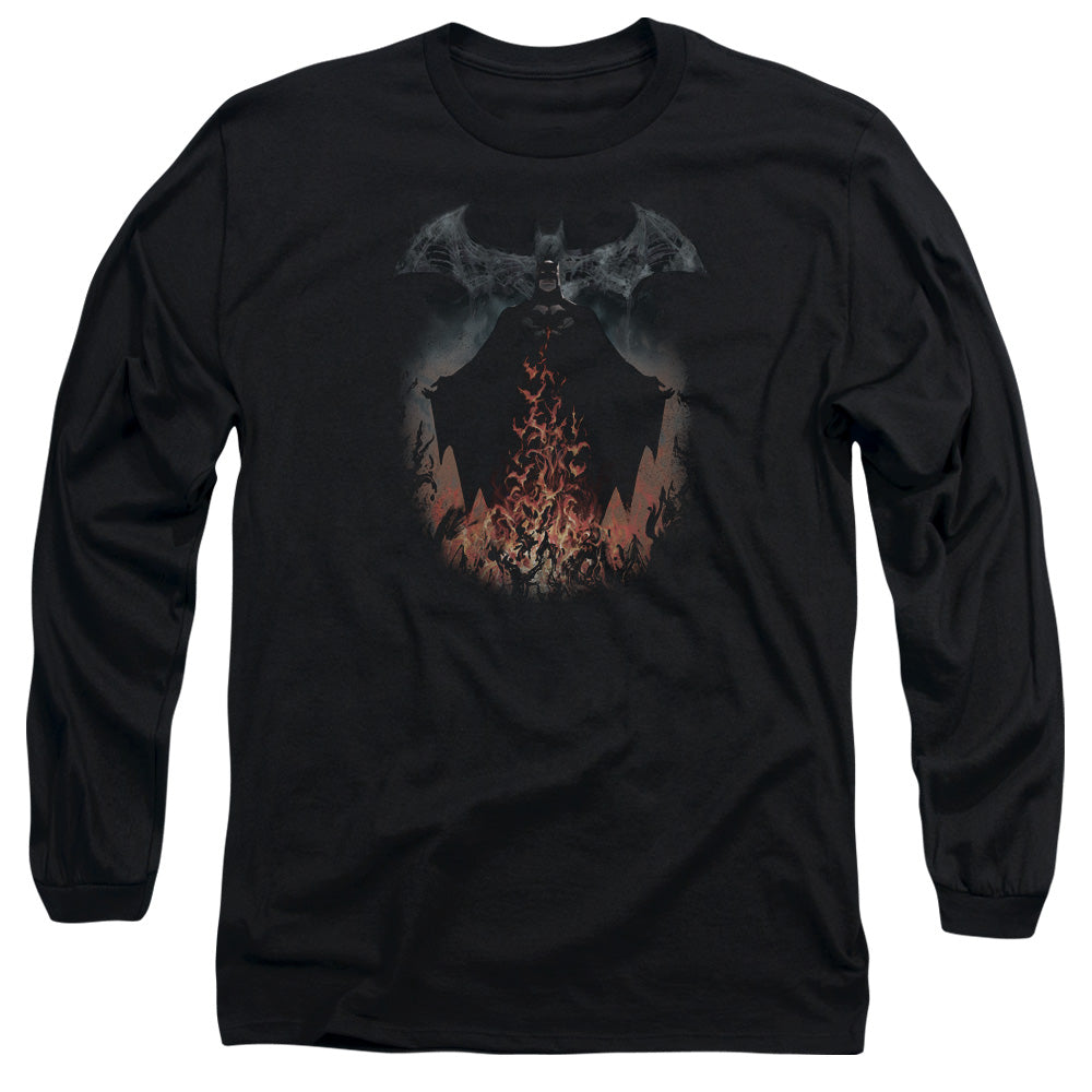 Batman Comics Smoke & Fire Men's 18/1 Cotton Long-Sleeve T-Shirt