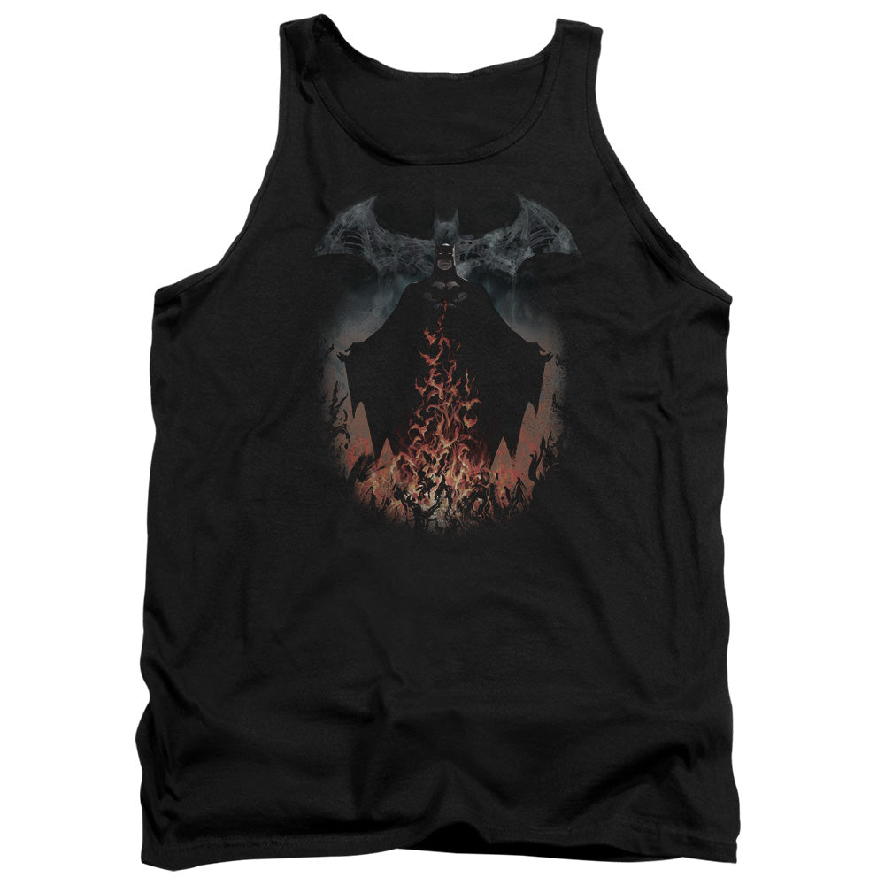 Batman Comics Smoke & Fire Men's 18/1 Cotton Tank Top