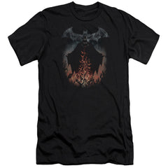 Batman Comics Smoke & Fire Men's Ultra-Soft 30/1 Cotton Slim Short-Sleeve T-Shirt