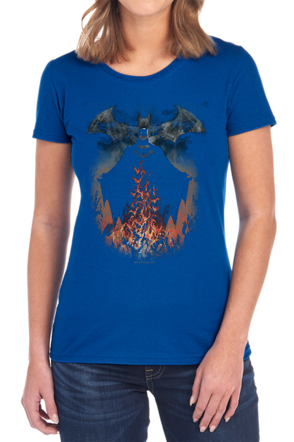 Batman Comics Smoke & Fire Women's 18/1 Cotton Short-Sleeve T-Shirt