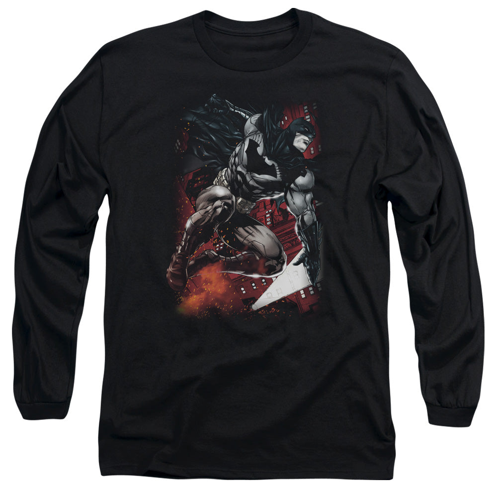 Batman Comics Sparks Leap Men's 18/1 Cotton Long-Sleeve T-Shirt