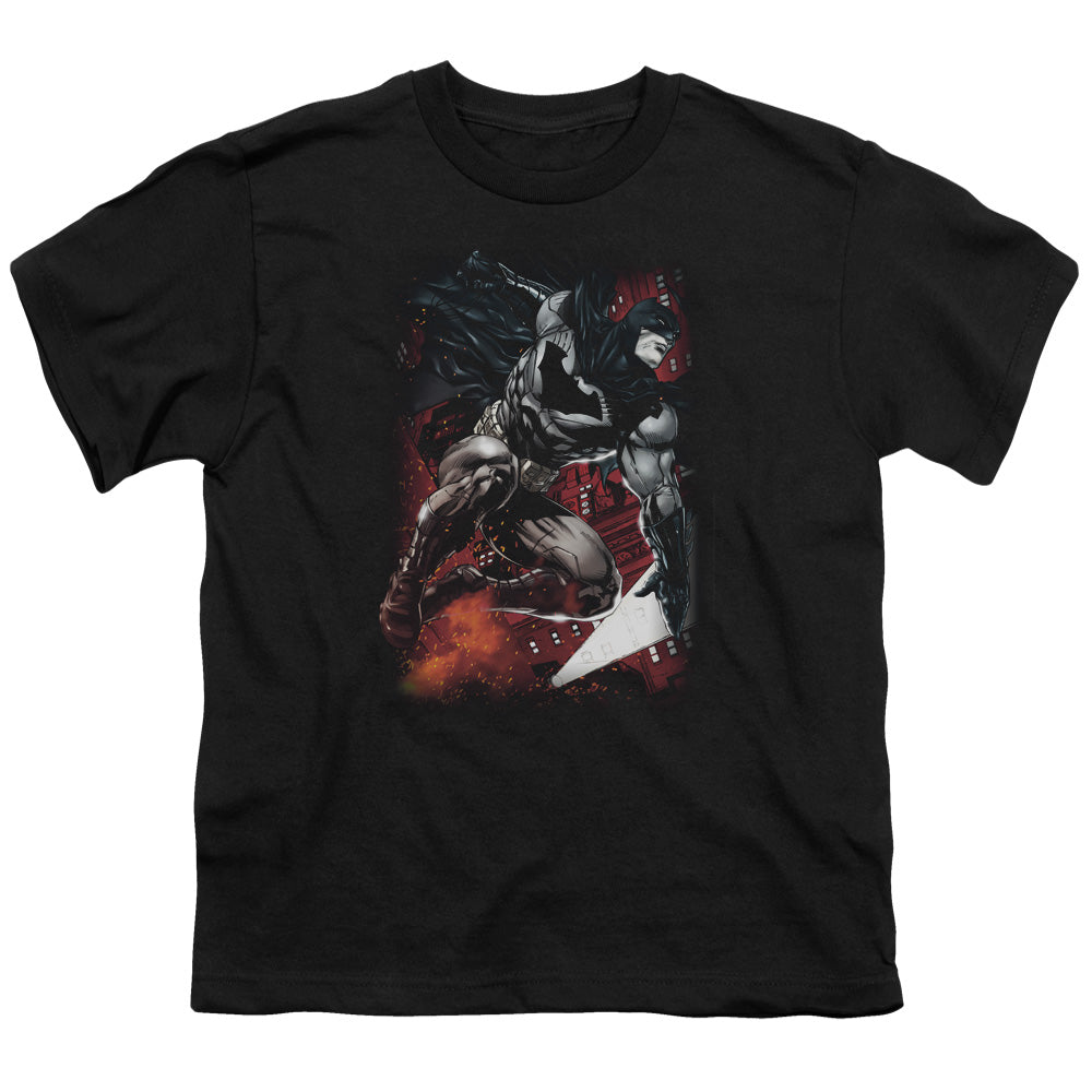 Batman Comics Sparks Leap Youth 18/1 100% Cotton Short-Sleeve T-Shirt