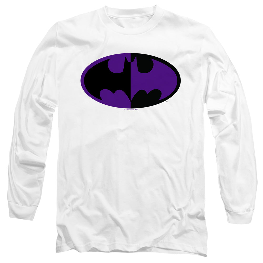 Batman Comics Split Symbol Men's 18/1 Cotton Long-Sleeve T-Shirt