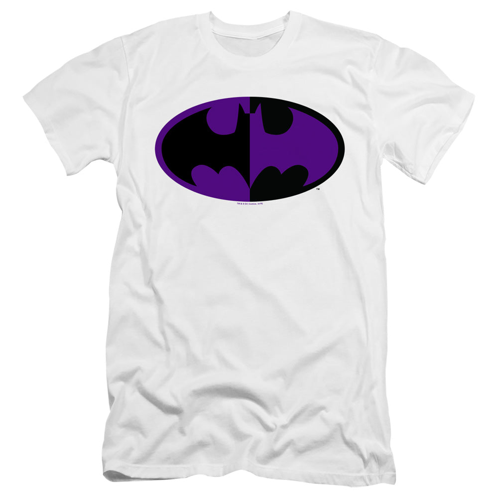Batman Comics Split Symbol Men's Ultra-Soft 30/1 Cotton Slim Short-Sleeve T-Shirt