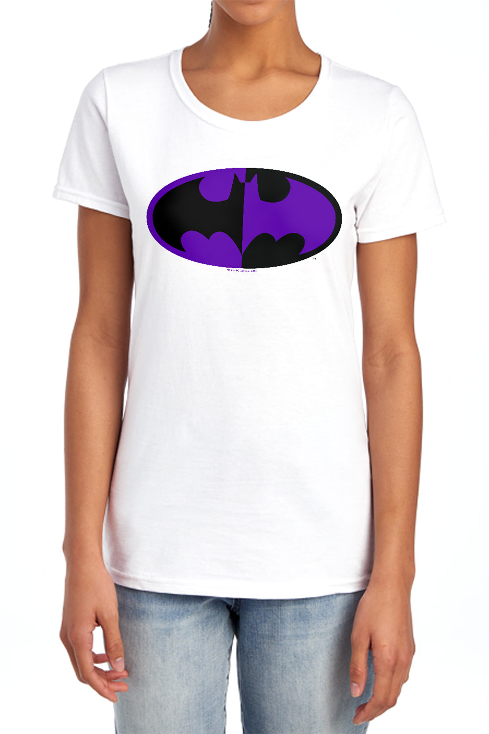 Batman Comics Split Symbol Women's 18/1 Cotton Short-Sleeve T-Shirt