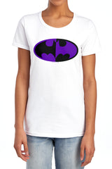 Batman Comics Split Symbol Women's 18/1 Cotton Short-Sleeve T-Shirt
