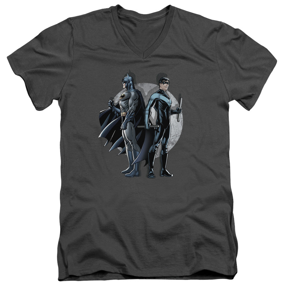 Batman Comics Spotlight Men's 30/1 Cotton Slim V-Neck T-Shirt