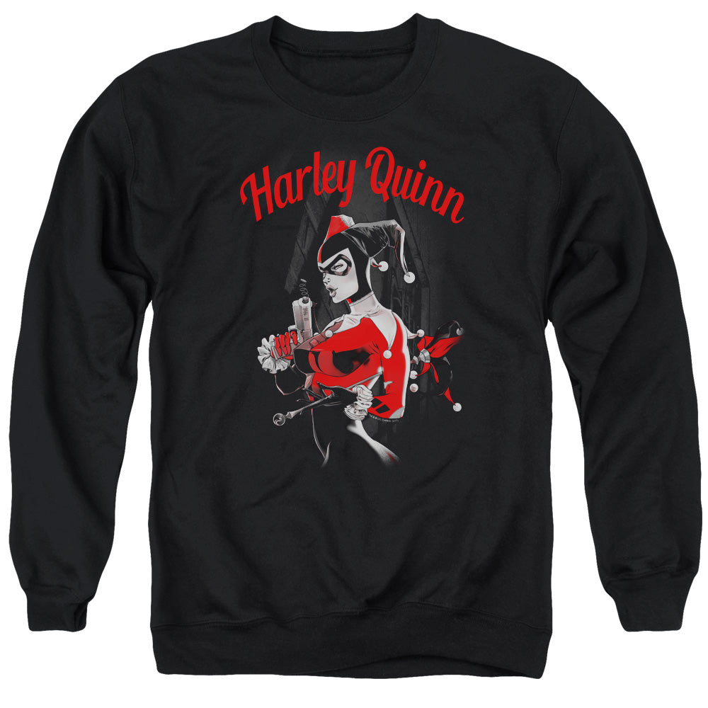 Batman Comics Spring Gun Men's Crewneck 50 50 Poly Long-Sleeve T-Shirt