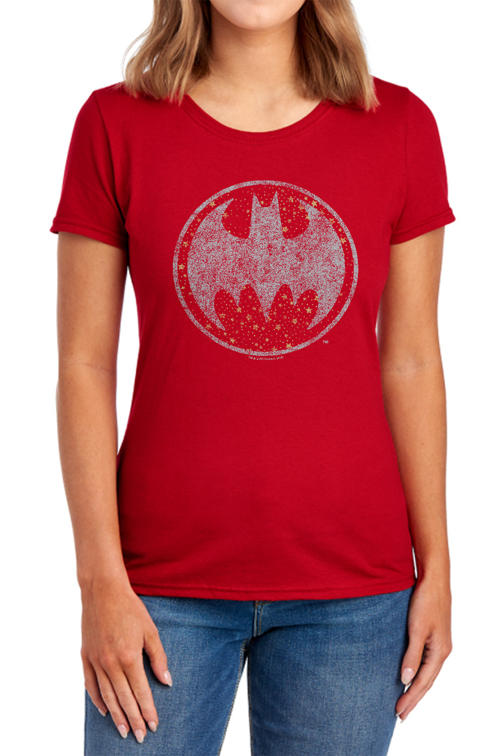 Batman Comics Starry Night Shield Women's 18/1 Cotton Short-Sleeve T-Shirt
