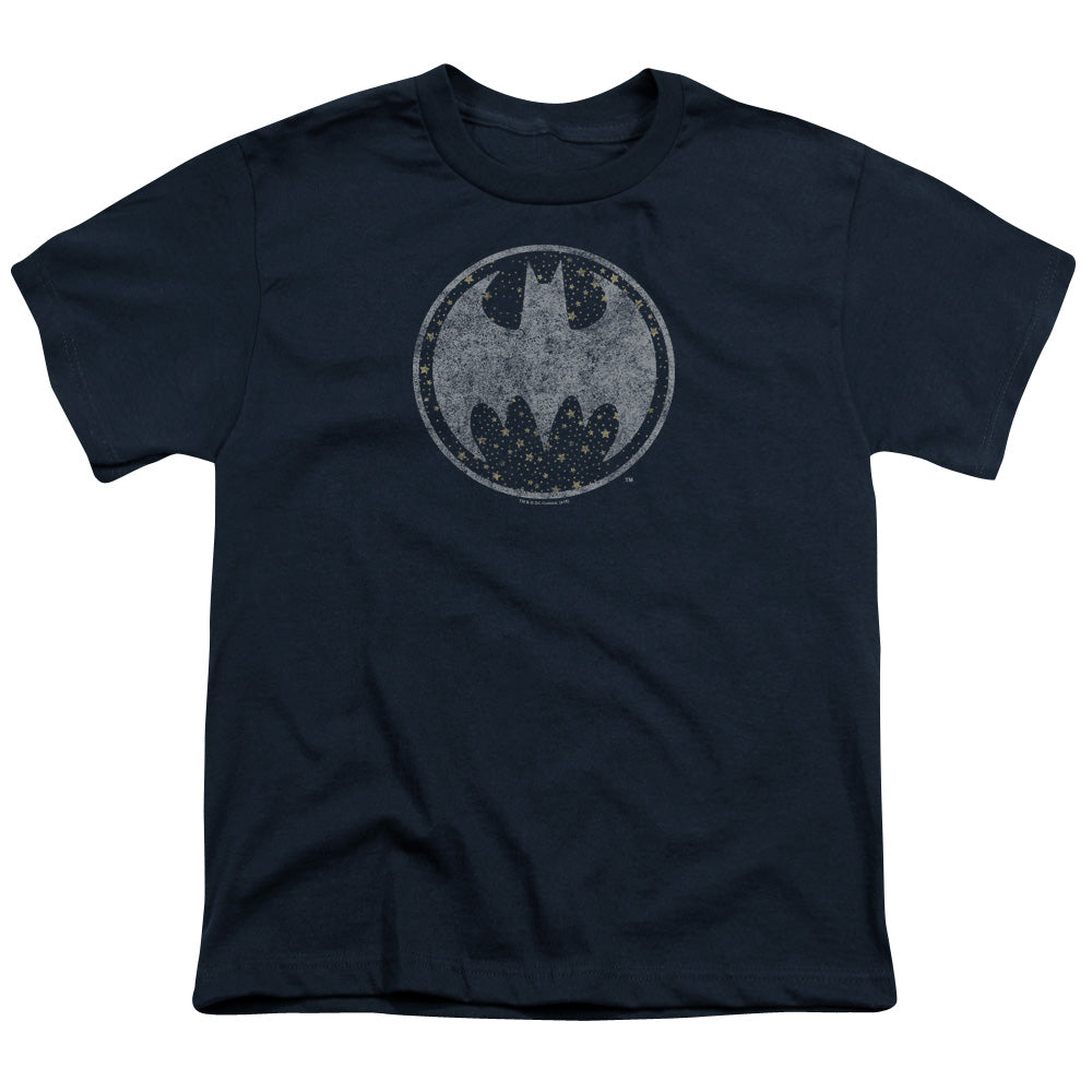 Batman Comics Starry Night Shield Youth 18/1 100% Cotton Short-Sleeve T-Shirt