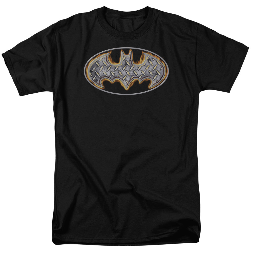 Batman Comics Steel Fire Shield Men's 18/1 Cotton Short-Sleeve T-Shirt
