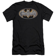 Batman Comics Steel Fire Shield Men's Ultra-Soft 30/1 Cotton Slim Short-Sleeve T-Shirt