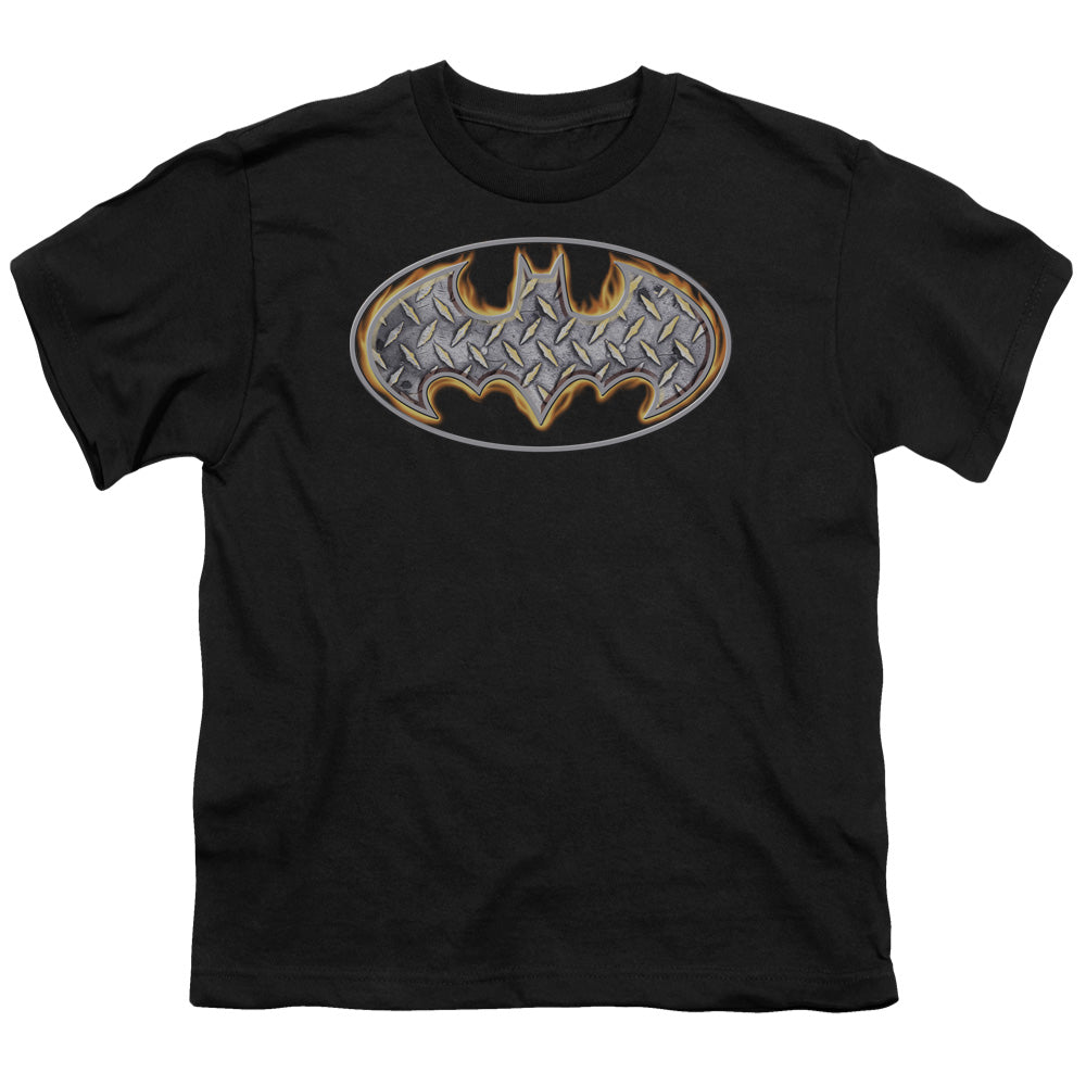 Batman Comics Steel Fire Shield Youth 18/1 100% Cotton Short-Sleeve T-Shirt