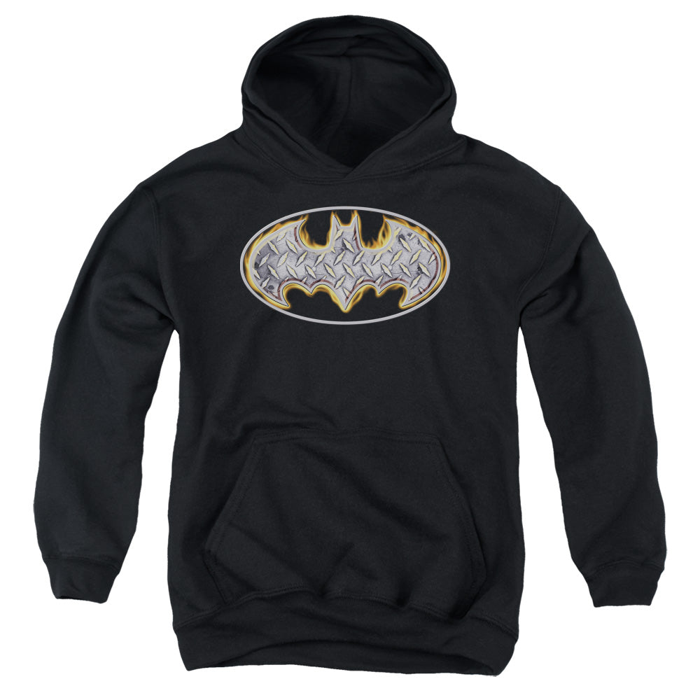 Batman Comics Steel Fire Shield Youth Cotton Poly Pull-Over Hoodie