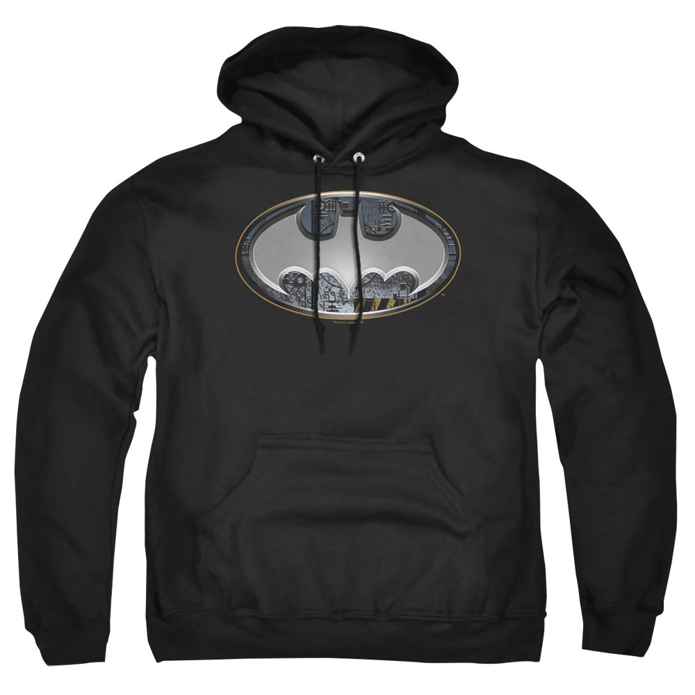Batman Comics Steel Wall Shield Men's Pull-Over 75 25 Poly Hoodie