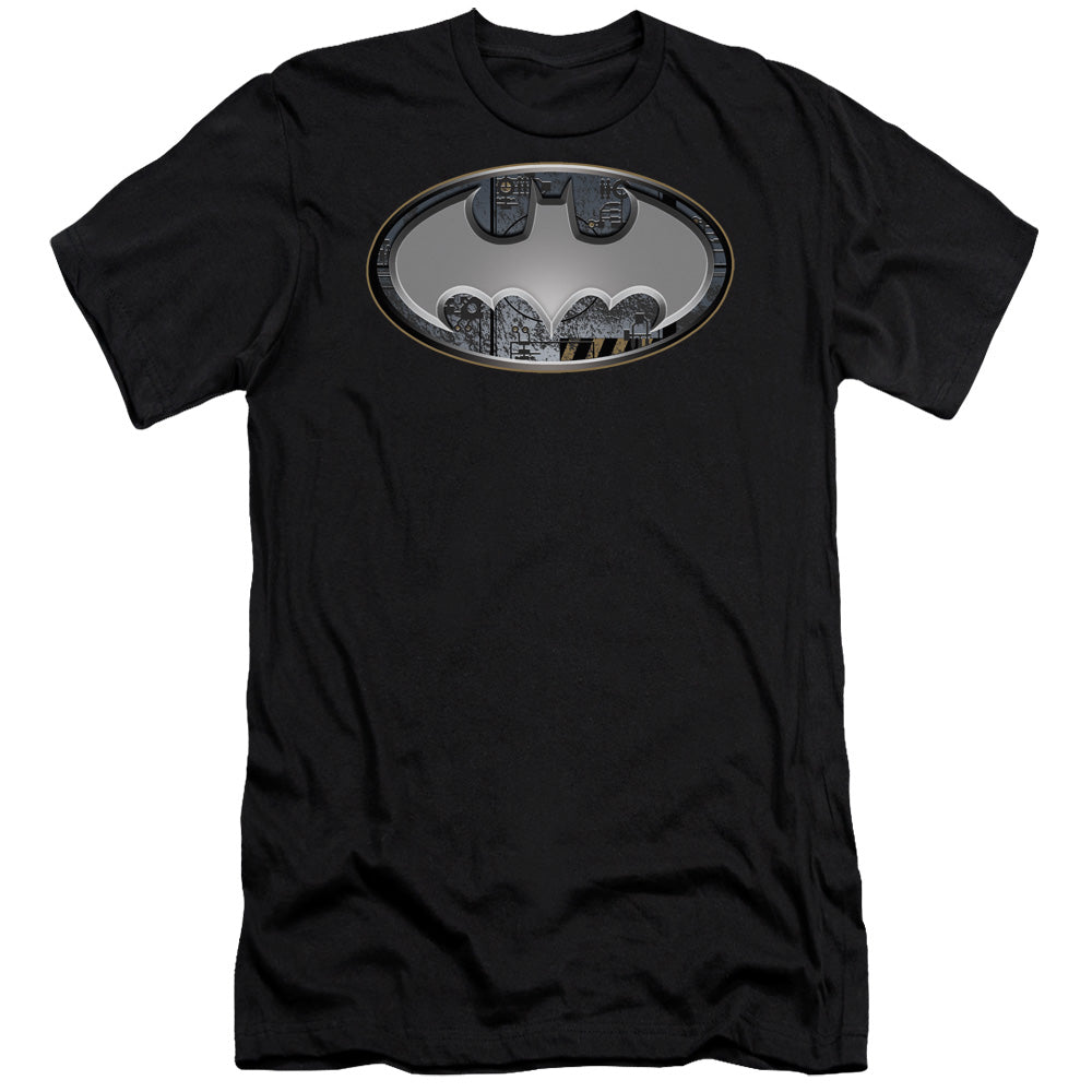 Batman Comics Steel Wall Shield Men's Ultra-Soft 30/1 Cotton Slim Short-Sleeve T-Shirt