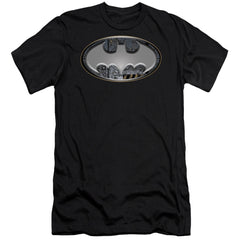 Batman Comics Steel Wall Shield Men's Ultra-Soft 30/1 Cotton Slim Short-Sleeve T-Shirt
