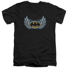 Batman Comics Steel Wings Logo Men's 30/1 Cotton Slim V-Neck T-Shirt