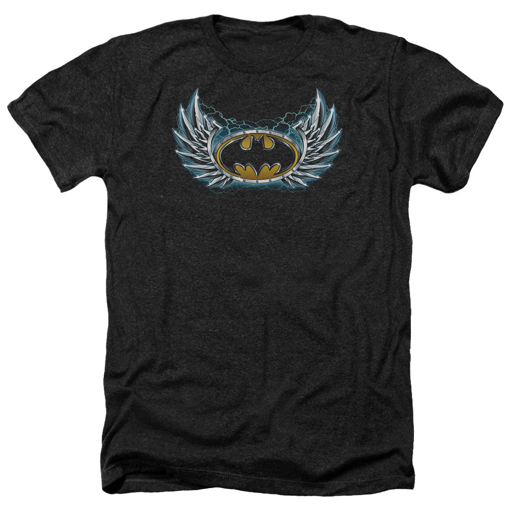 Batman Comics Steel Wings Logo Men's 30/1 Heather 60 40 Poly Short-Sleeve T-Shirt