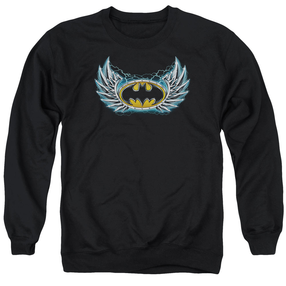 Batman Comics Steel Wings Logo Men's Crewneck 50 50 Poly Long-Sleeve T-Shirt
