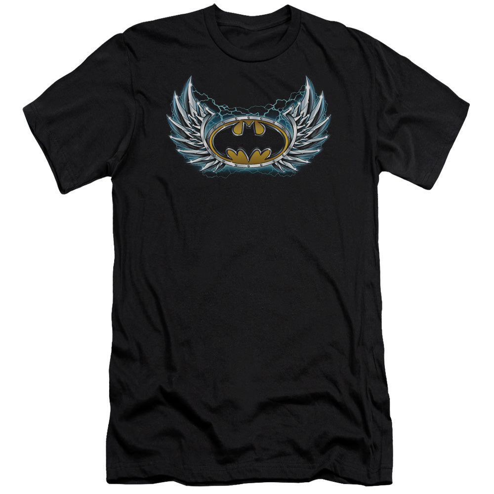 Batman Comics Steel Wings Logo Men's Ultra-Soft 30/1 Cotton Slim Short-Sleeve T-Shirt