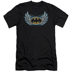 Batman Comics Steel Wings Logo Men's Ultra-Soft 30/1 Cotton Slim Short-Sleeve T-Shirt