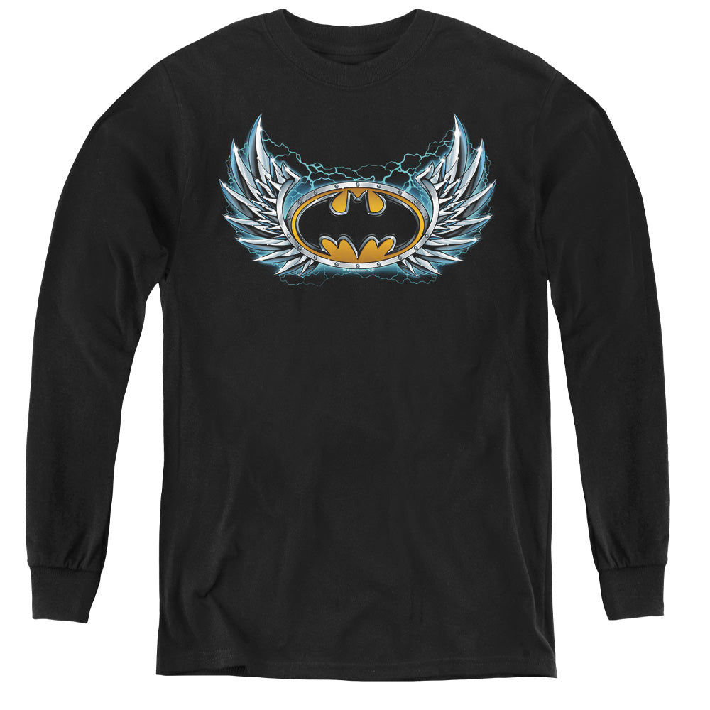 Batman Comics Steel Wings Logo Youth Long-Sleeve T-Shirt