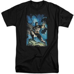 Batman Comics Stormy Dark Knight Men's 18/1 Tall Cotton Short-Sleeve T-Shirt