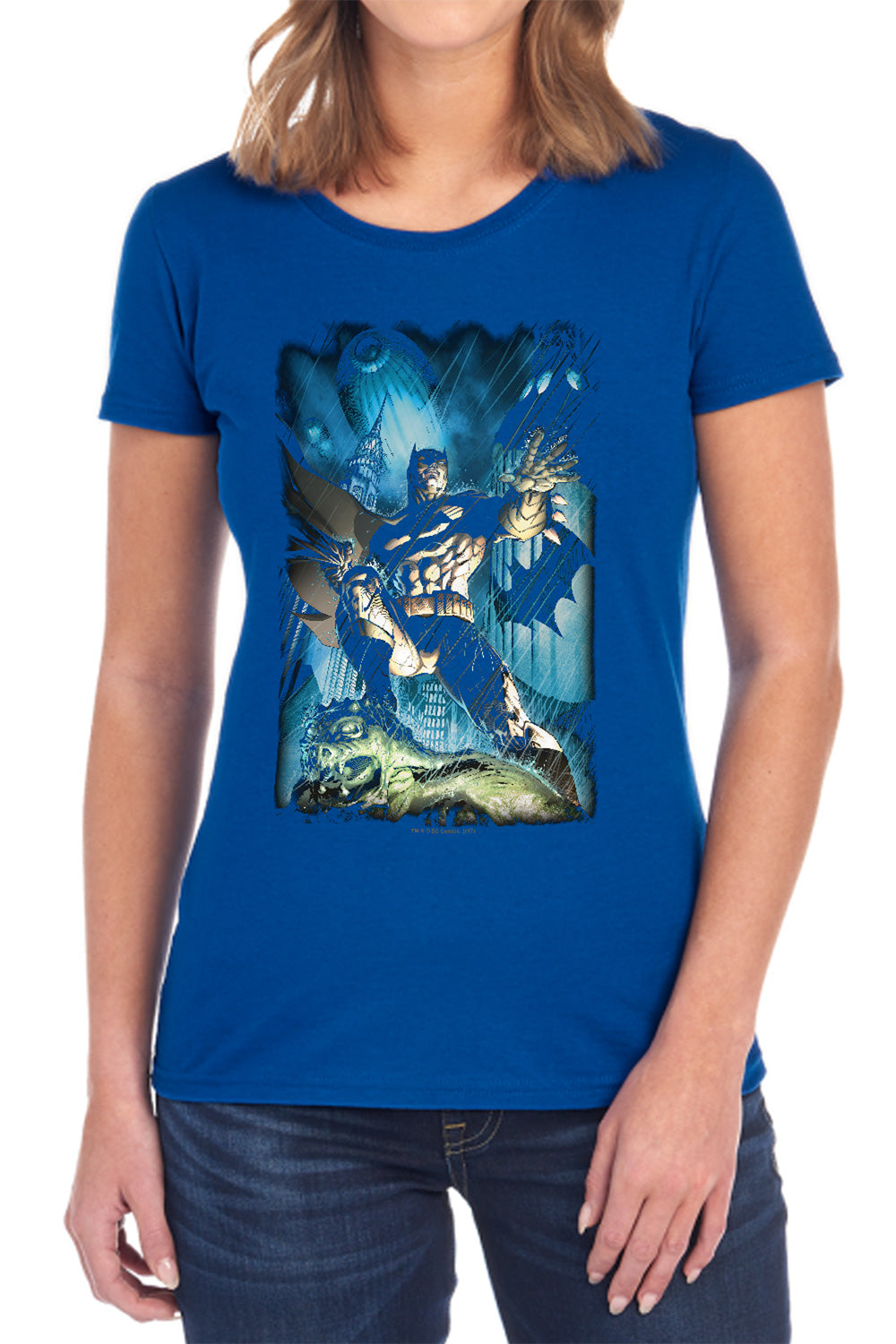 Batman Comics Stormy Dark Knight Women's 18/1 Cotton Short-Sleeve T-Shirt