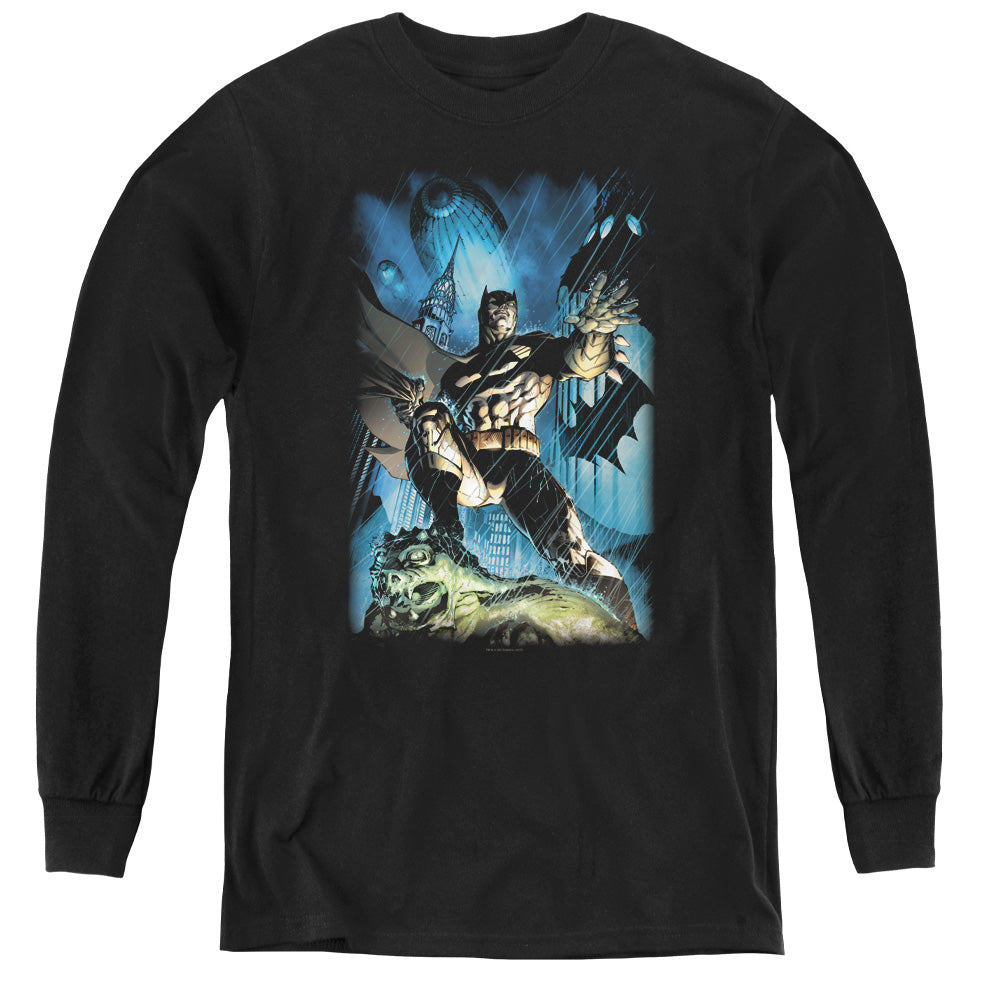 Batman Comics Stormy Dark Knight Youth Long-Sleeve T-Shirt
