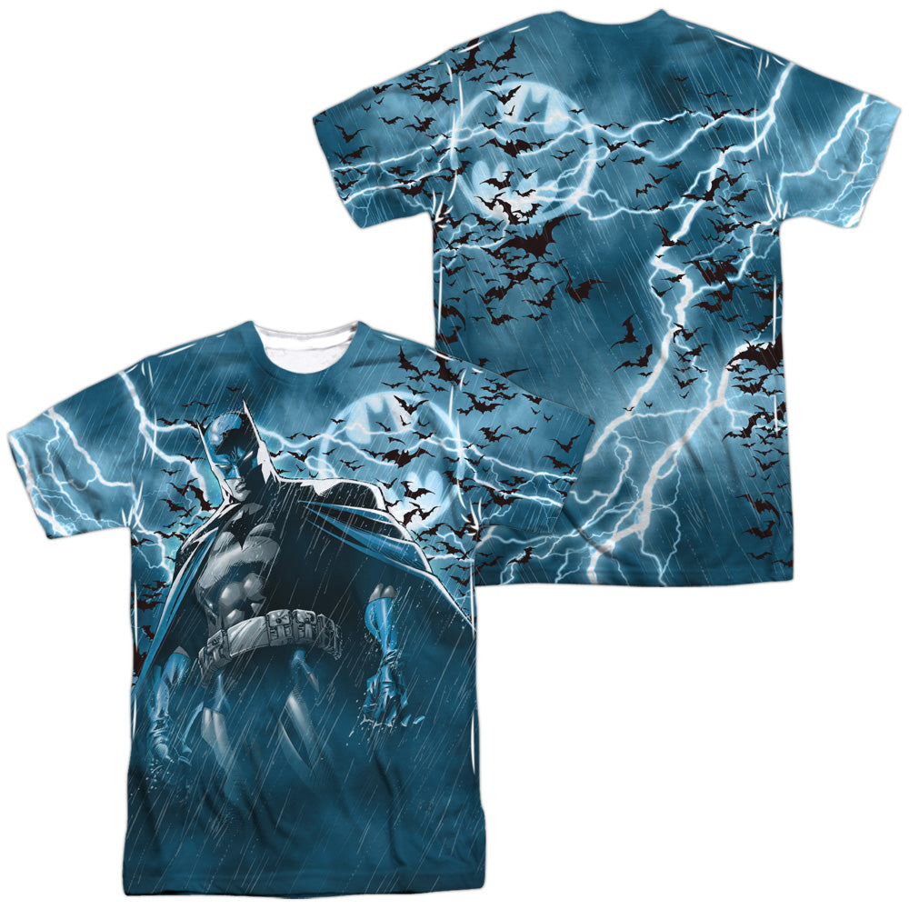 Batman Comics Stormy Knight (Front/Back Print) Men's Regular Fit Polyester Short-Sleeve T-Shirt
