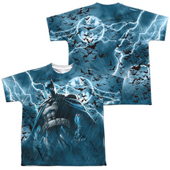 Batman Comics Stormy Knight (Front/Back Print) Youth Regular Fit Poly Short-Sleeve T-Shirt