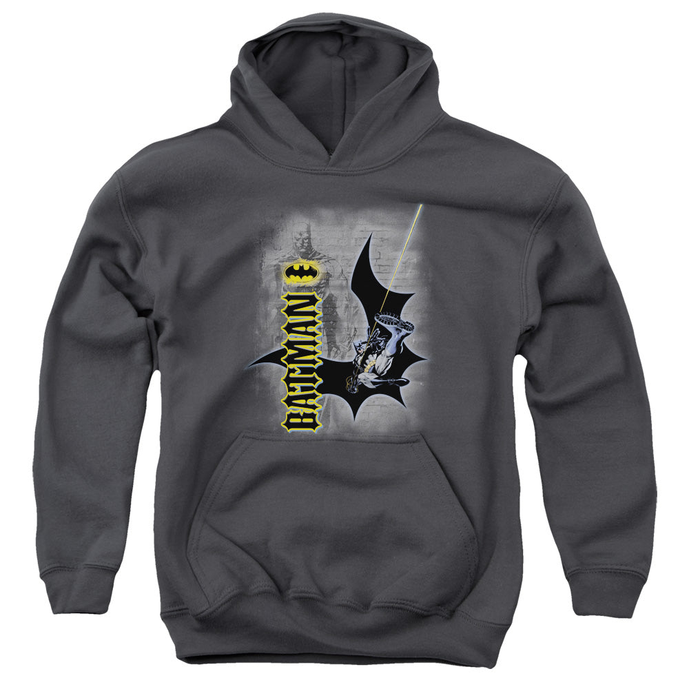 Batman Comics Swing Into Action Youth Cotton Poly Pull-Over Hoodie