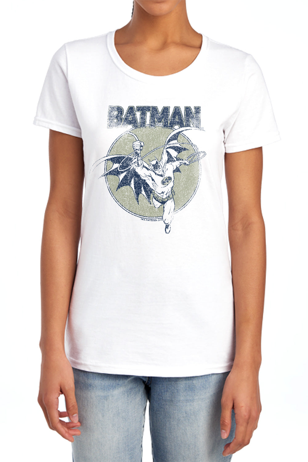 Batman Comics Swinging Bat Women's 18/1 Cotton Short-Sleeve T-Shirt