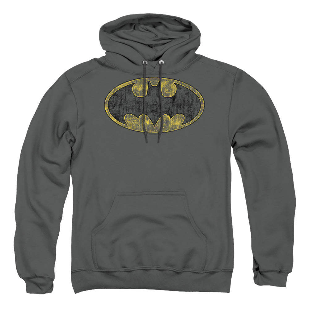 Batman Comics Tattered Logo Men's Pull-Over 75 25 Poly Hoodie